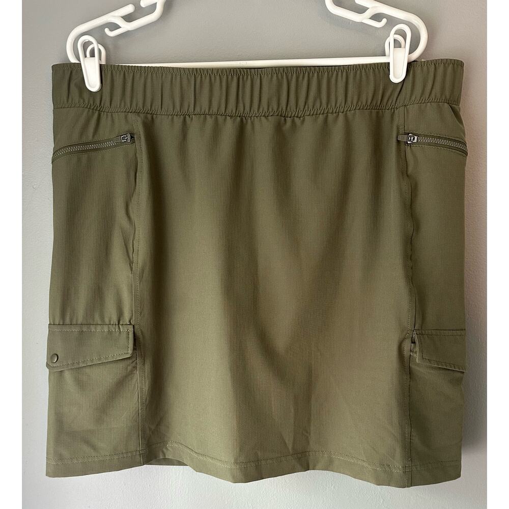 Avalanche Women's Sz XL Green Nylon High Waisted Active Skort